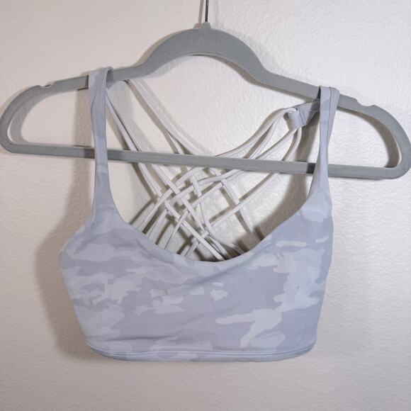 LULULEMON Free to Be Wild Incognito Gray Camo Sports Bra - Picture 3 of 5